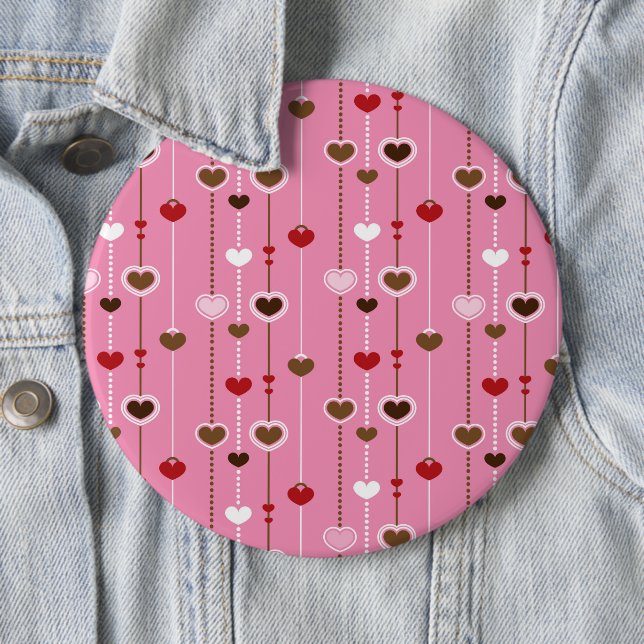 Badge Rond 15,2 Cm Motif de coeur 27 (En situation)