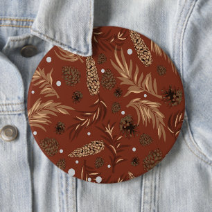 Badge Rond 15,2 Cm Motif de Noël, Pine Snow 8