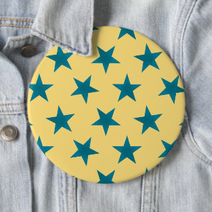 Badge Rond 15,2 Cm Motif Étoiles Dorées 18
