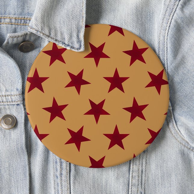 Badge Rond 15,2 Cm Motif Golden Stars 13 (En situation)