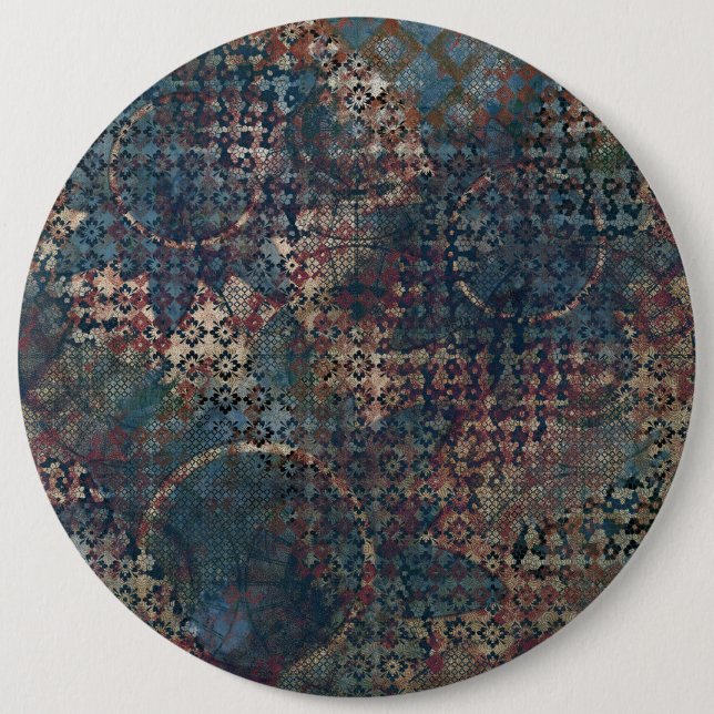Badge Rond 15,2 Cm Motifs grungy avec des patchwork de Textures (Devant)