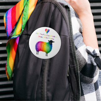 Badge Rond 15,2 Cm Mouton arc-en-ciel LGBTQ