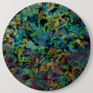 Badge Rond 15,2 Cm Multicolored Scribbled Abstract Art