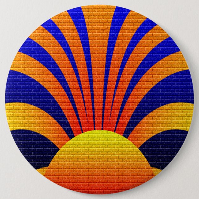 Badge Rond 15,2 Cm Mur du coucher du soleil (Devant)