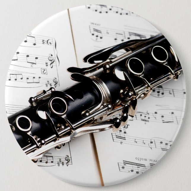 Badge Rond 15,2 Cm Musique de clarinette (Devant)