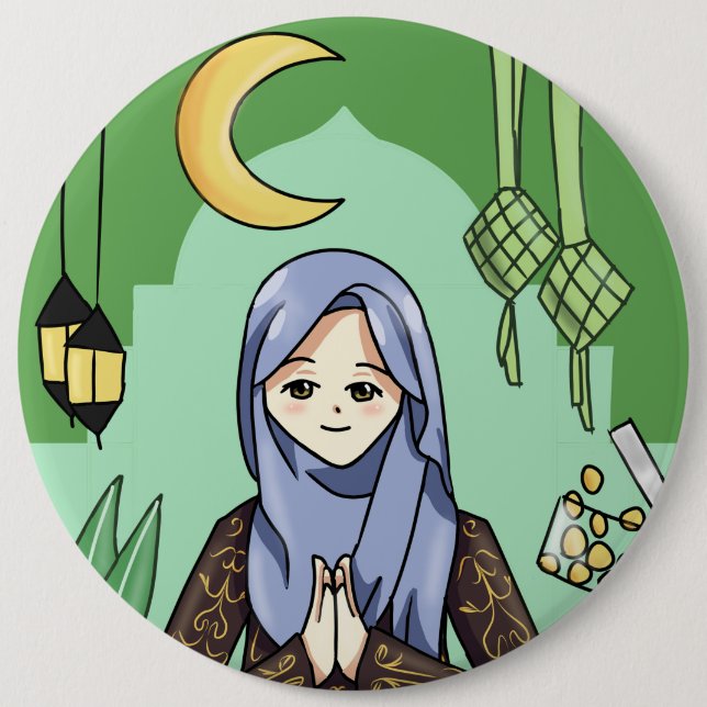 Badge Rond 15,2 Cm Muslimah (Devant)