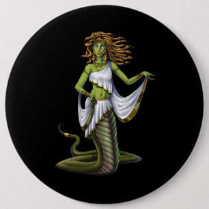 Badge Rond 15,2 Cm Mythologie grecque déesse Medusa