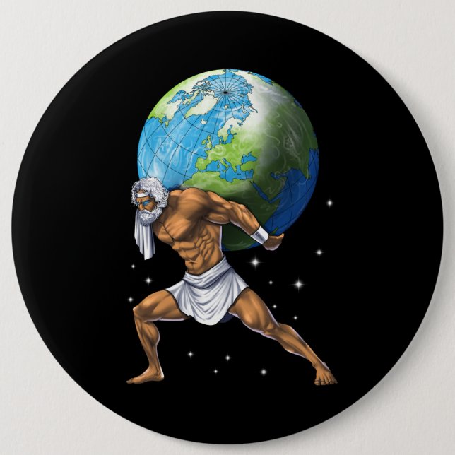 Badge Rond 15,2 Cm Mythologie grecque Dieu Atlas (Devant)