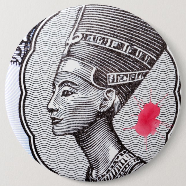 Badge Rond 15,2 Cm Nefertiti Pin (Devant)