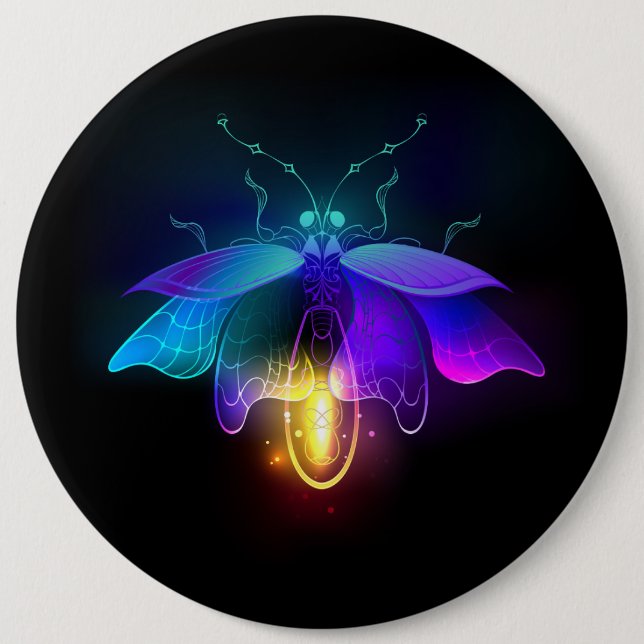 Badge Rond 15,2 Cm Neon Firefly sur noir (Devant)