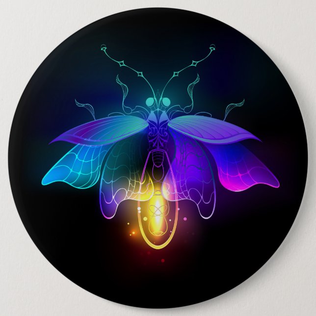 Badge Rond 15,2 Cm Neon Firefly sur noir (Devant)
