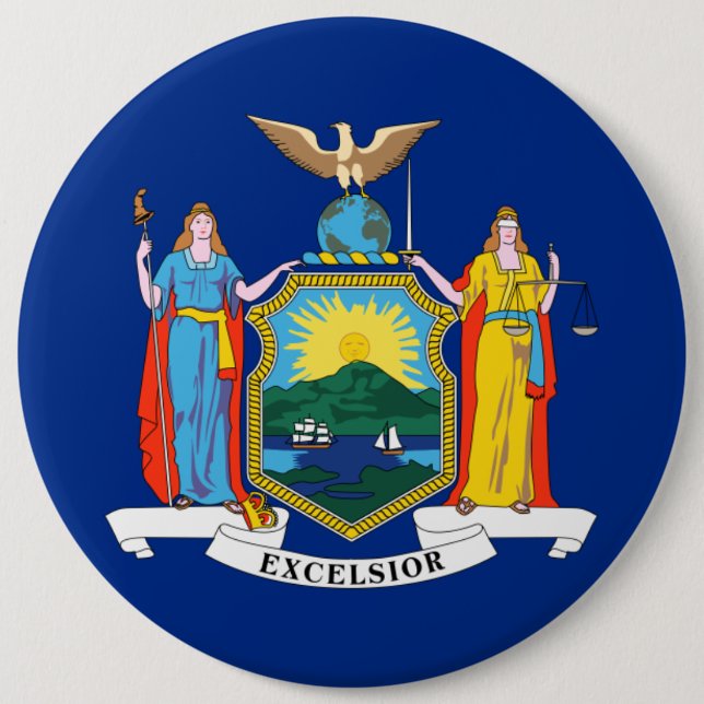 Badge Rond 15,2 Cm New York : l'Empire State, chez Big Apple Flag (Devant)