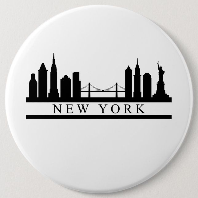 Badge Rond 15,2 Cm New York Skyline (Devant)