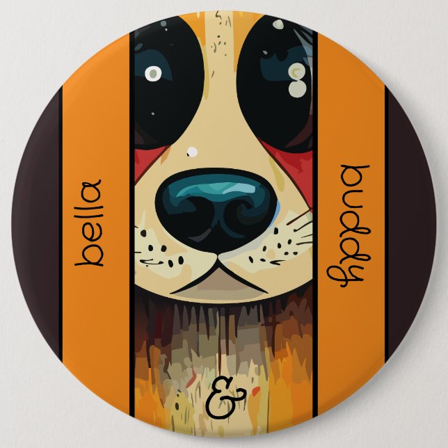 Badge Rond 15,2 Cm Nez de chien (Devant)