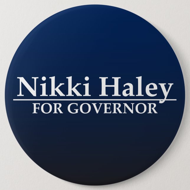 Badge Rond 15,2 Cm Nikki Haley pour le gouverneur (Devant)