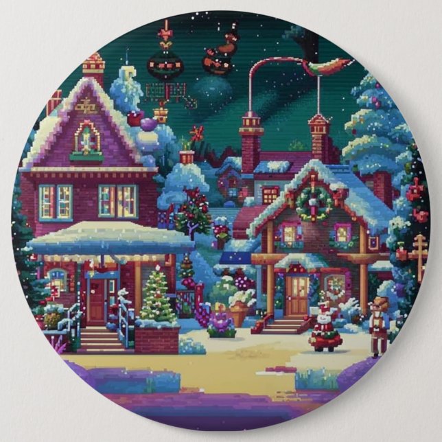 Badge Rond 15,2 Cm Noël 4. (Devant)