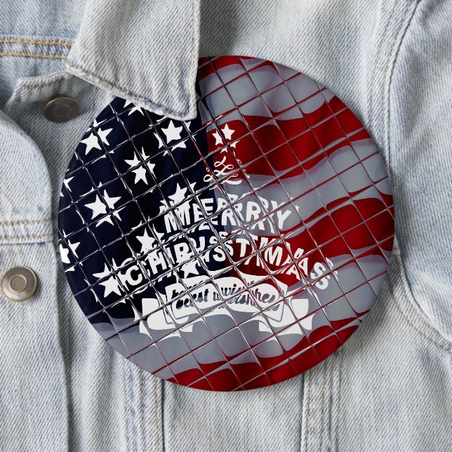 Badge Rond 15,2 Cm Noël aux USA : Fête de la Liberté (En situation)