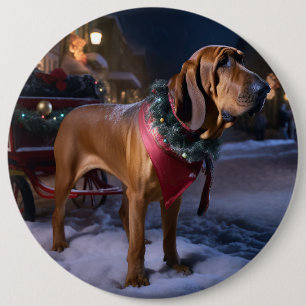Badge Rond 15,2 Cm Noël de Bloodhound Saison Festive