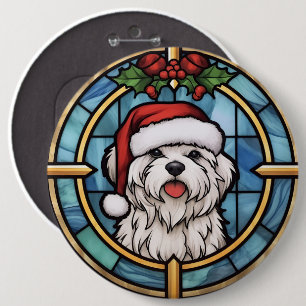 Badge Rond 15,2 Cm Noël en verre coloré maltais