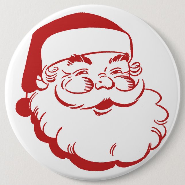 Badge Rond 15,2 Cm Noël père Noël (Devant)
