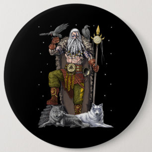 Badge Rond 15,2 Cm Norse Viking Dieu Odin