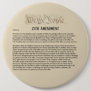 Badge Rond 15,2 Cm Nous le peuple 25ème amendement Constitution Résis