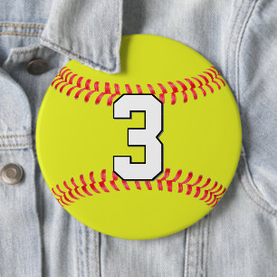Badge Rond 15,2 Cm Numéro de jersey du joueur de softball sur mesure