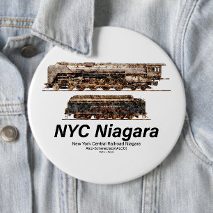 Badge Rond 15,2 Cm NYC Niagara – Locomotive à vapeur de train américa