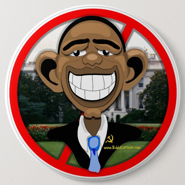 BADGE ROND 15,2 CM OBAMA (Devant)