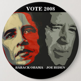 Badge Rond 15,2 Cm obama biden la copie d'art, BARACK OBAMA que   