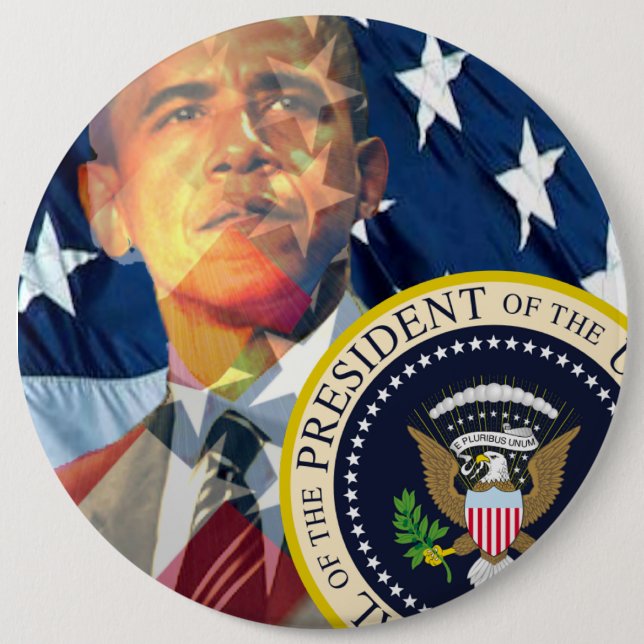 Badge Rond 15,2 Cm Obama donne 3 (Devant)