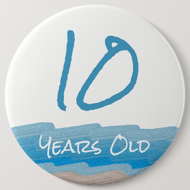 Badge Rond 15,2 Cm Ocean Beach Anniversaire (Devant)