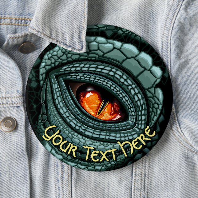 Badge Rond 15,2 Cm Œil de prédateur reptile primal (En situation)