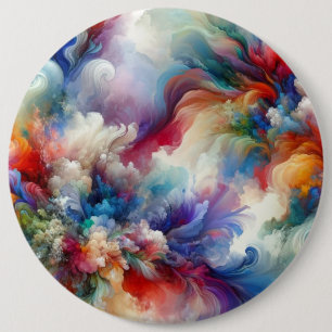 Badge Rond 15,2 Cm Oeuvre Abstraite colorée d'explosion de torsion