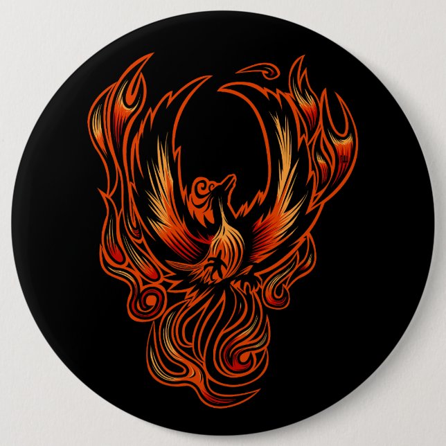 Badge Rond 15,2 Cm Oiseau De Feu (Devant)
