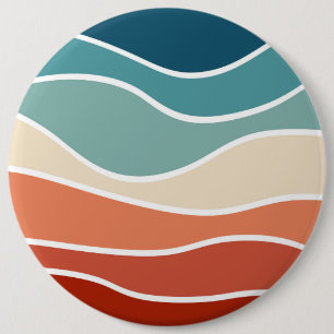 Badge Rond 15,2 Cm Ondes colorées de style rétro