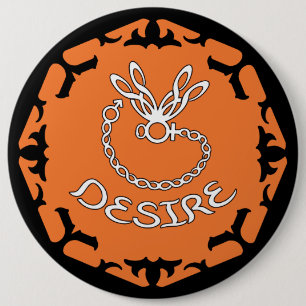 Badge Rond 15,2 Cm Orange Sacral Chakra "Désir" libellule