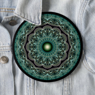 Badge Rond 15,2 Cm Ornement fantaisiste brillant à fractale envoûtant