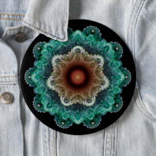 Badge Rond 15,2 Cm Ornement flamboyant fractal