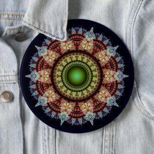 Badge Rond 15,2 Cm Ornement oriental splendide fractal