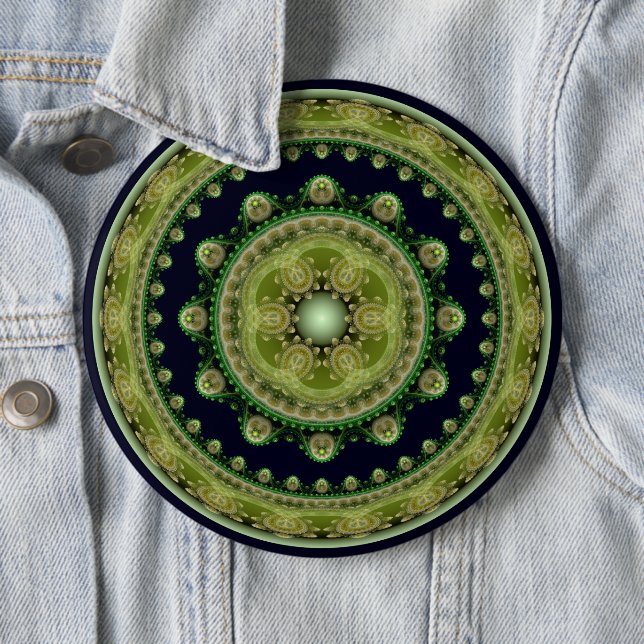 Badge Rond 15,2 Cm Ornement sacré oriental rond (En situation)