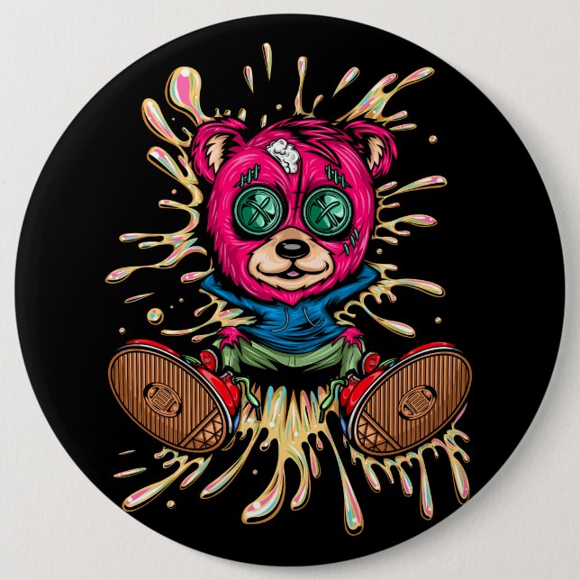 Badge Rond 15,2 Cm Ours Au Miel (Devant)
