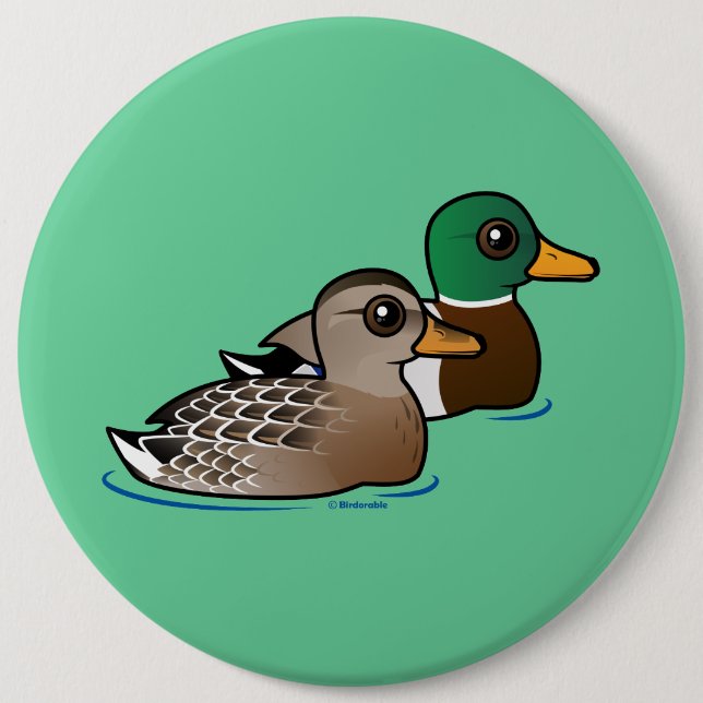 Badge Rond 15,2 Cm Paires de Mallard (Devant)