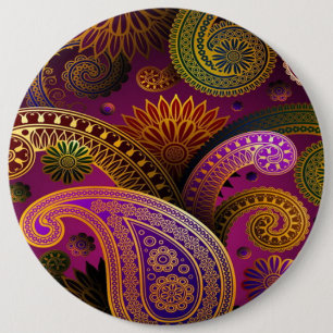 Badge Rond 15,2 Cm Paisley Purple