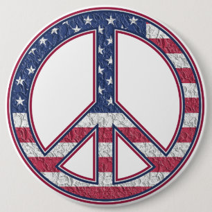 Badge Rond 15,2 Cm Paix américaine