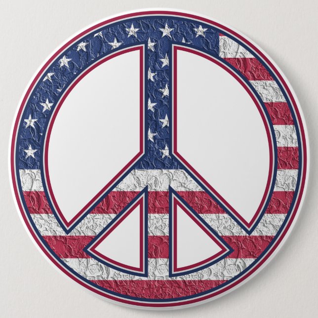 Badge Rond 15,2 Cm Paix américaine (Devant)