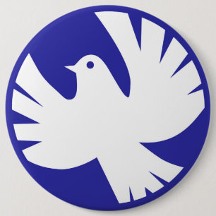 BADGE ROND 15,2 CM PAIX DOVE