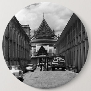 Badge Rond 15,2 Cm Palais royal vintage Thaïlande Bangkok 1970