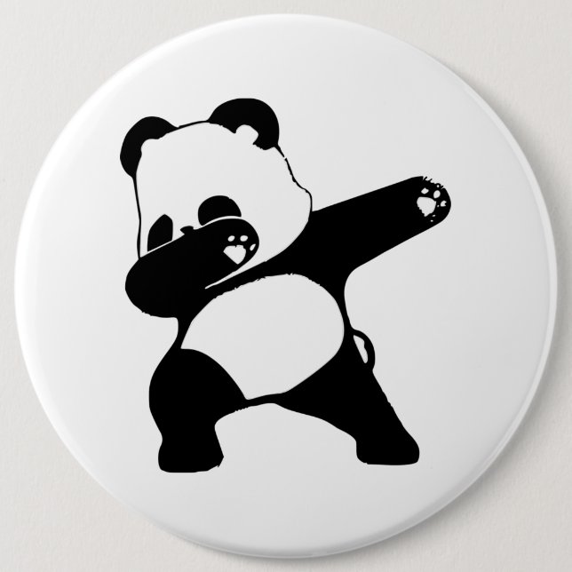 Badge Rond 15,2 Cm Panda qui dab  (Devant)