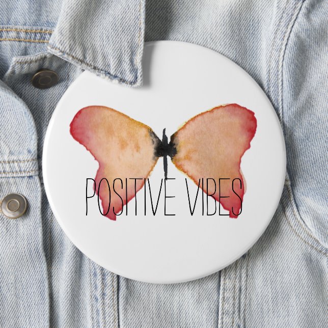 Badge Rond 15,2 Cm Papillon de pêche avec personnalisation (En situation)